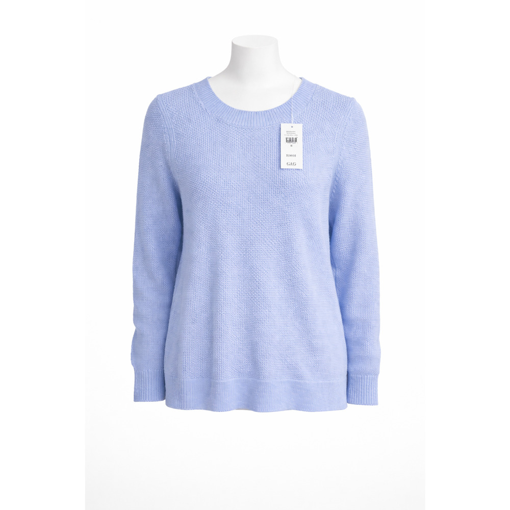 GAP Bella Crew Blue Crystal Waffle Knit Sweater Soft Classic Small